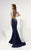 Jasz Couture - Beaded Illusion Two Piece Evening Gown 6112 in Blue