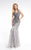Lush by Jasz Couture - Peacock Motif Gown 1314 in Gray
