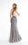 Lush by Jasz Couture - Peacock Motif Gown 1314 in Gray