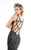 Lush by Jasz Couture - Embellished V-Neck Dress 1316 in Gun Metal