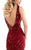 Lush by Jasz Couture - Sequined V-neck Sheath Dress 1319 in Red