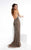 Lush by Jasz Couture - Embellished V-Neck Sheath Dress 1326 in Brown