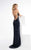 Lush by Jasz Couture - Sequined V-neck Sheath Dress 1329 in Blue