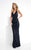 Lush by Jasz Couture - Sequined V-neck Sheath Dress 1329 in Blue