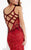 Lush by Jasz Couture - Beaded Halter Neck Sheath Dress 1330 in Red