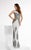 Lush by Jasz Couture - Sequined Jewel Sheath Dress 1338 in White