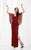 Lush by Jasz Couture - Embellished Batwing Gown 1340 in Red