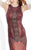 Lush by Jasz Couture - Embellished Jewel Neck Sheath Dress 1342 in Red