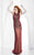 Lush by Jasz Couture - Embellished Jewel Neck Sheath Dress 1342 in Red