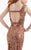 Lush by Jasz Couture - Sequined Bateau Neck Sheath Dress 1344 in Brown