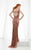 Lush by Jasz Couture - Sequined Bateau Neck Sheath Dress 1344 in Brown