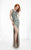 Lush by Jasz Couture - Embellished Scoop Neck Sheath Dress 1349 in Green and Silver