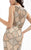 Lush by Jasz Couture - Beaded Patterned Evening Gown  1355 in Neutral and Silver