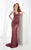 Lush by Jasz Couture - Encrusted V-Neck Sheath Dress 1360 in Red