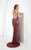 Lush by Jasz Couture - Encrusted V-Neck Sheath Dress 1360 in Red