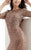 Lush by Jasz Couture - Sparkling Sequined Sleeved Elegant Gown 1363 in Brown
