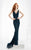 Lush by Jasz Couture - Lushly Embellished Gown 1364 in Blue and Green