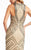 Lush by Jasz Couture - Beaded Halter Neck Sheath Dress 1365 in Neutral