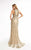 Lush by Jasz Couture - Beaded Halter Neck Sheath Dress 1365 in Neutral