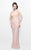 Primavera Couture - Bead Embellished V-Neck Sheath Dress 1259 in Pink