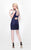 Primavera Couture - Sequined V-Neck Short Sheath Dress 1621 in Blue