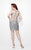 Primavera Couture - Sequined High Neck Short Sheath Dress 1622 in Neutral