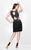 Primavera Couture - Sequined High Neck Short Sheath Dress 1622 in Black