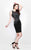 Primavera Couture - Sequined High Neck Short Sheath Dress 1622 in Black
