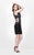 Primavera Couture - Sequined High Neck Short Sheath Dress 1622 in Black