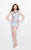 Primavera Couture - Bejeweled Scoop Neck Short Sheath Dress 1623 in Neutral