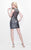Primavera Couture - Sequined and Pearl-encrusted Illusion Jewel Neck Sheath Dress 1624 in Gray