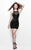 Primavera Couture - Sequined Halter Neck Short Sheath Dress 1626 in Black