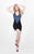 Primavera Couture - Sequined V-Neck Short Sheath Dress 1628 in Black and Blue