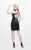 Primavera Couture - Sequined V-Neck Short Sheath Dress 1628 in Black and Blue