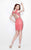 Primavera Couture - Sequined and Jeweled High Neck Short Sheath Dress 1629 in Pink