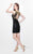 Primavera Couture - Sequined Pleated Illusion High Neck Sheath Dress 1631 in Black