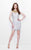 Primavera Couture - Sequined Pleated Illusion High Neck Sheath Dress 1631 in White