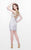 Primavera Couture - Sequined Pleated Illusion High Neck Sheath Dress 1631 in White
