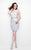 Primavera Couture - Two-Piece Sequined Halter Neck Short Sheath Dress 1632 in White