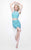 Primavera Couture - Two-Piece Sequined Halter Neck Short Sheath Dress 1632 in Green