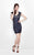 Primavera Couture - Cap Sleeves Sequined Short Dress 1638 in Blue