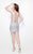 Primavera Couture - V-Neck Sequined Short Dress 1639 in White