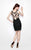Primavera Couture - V-Neck Sequined Short Dress 1639 in Black