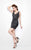 Primavera Couture - V-Neck Sequined Cocktail Dress 1646 in Black