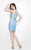 Primavera Couture - Sparkling Sequined Short Dress 1648 in Blue