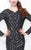 Primavera Couture - Long Sleeve V-Neck Sequined Cocktail Dress 1657 in Blue
