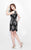 Primavera Couture - Sheer and Fringe Print Short Dress 1658 in Black