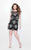 Primavera Couture - Sheer and Fringe Print Short Dress 1658 in Black
