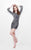 Primavera Couture - Sequin Adorned Jewel Long Sleeve Sheath Cocktail Dress 1659 in Blue