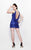Primavera Couture - Sequined Cowl High Halter Sheath Cocktail Dress 1673 in Blue